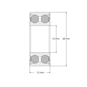 3001 2Z - tweerijig hoekcontactlager (12x28x12)