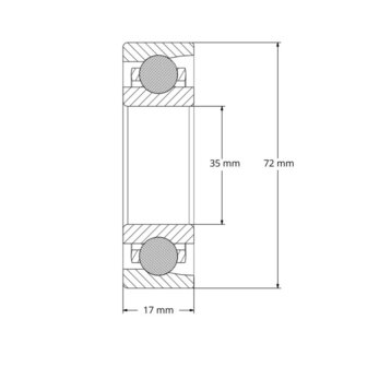 7207 B 2RS TN - IBB eenrijig hoekcontactlager (35x72x17)
