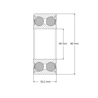 3208 2RS - IBB tweerijig hoekcontactlager (40x80x30.2)