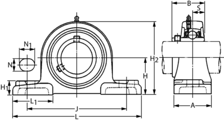SS UCP 204 - IBB rvs lagerblok 20 mm