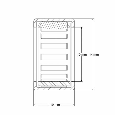 HK1010 - IBB naaldlager / rollager (10x14x10)