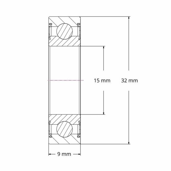 SS 6002 2RS - IBB rvs kogellager (15x32x9)