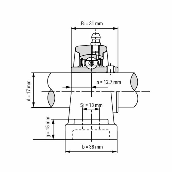 UCP 203 - IBB lagerblok 17 mm
