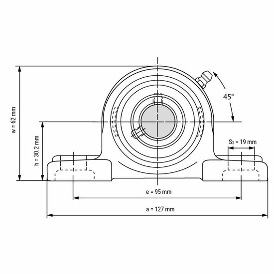 SS UCP 203 - IBB rvs lagerblok 17 mm