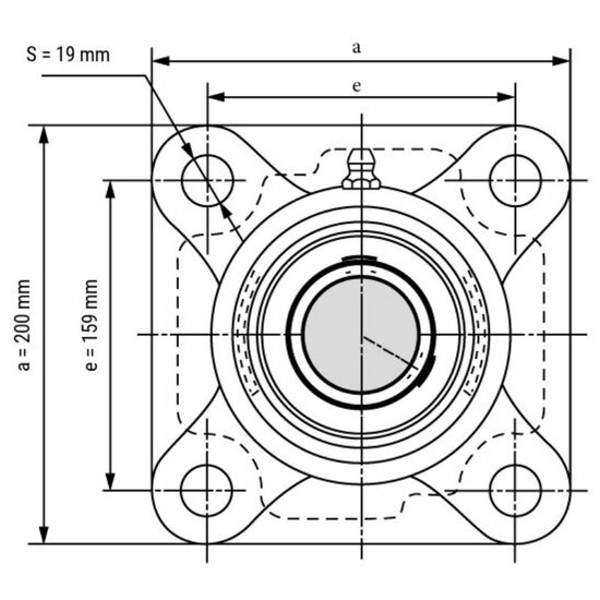 UCF 215 - IBB vierkant lagerblok 75 mm