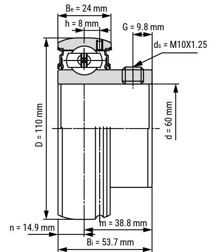 SB212 - IBB spanlager (60x110x53.7)