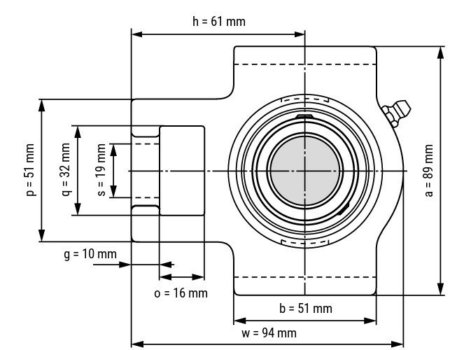 UCT 204 - IBB spanlagerblok 20 mm