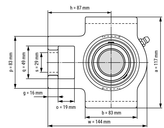 UCT 209 - IBB spanlagerblok 45 mm