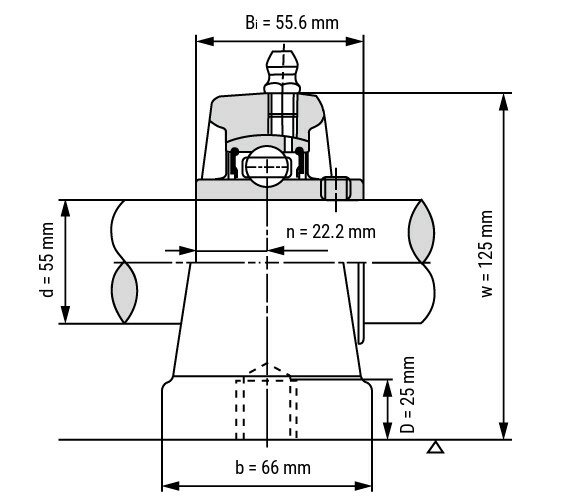 UCPA 211 - IBB staand lagerblok 55 mm