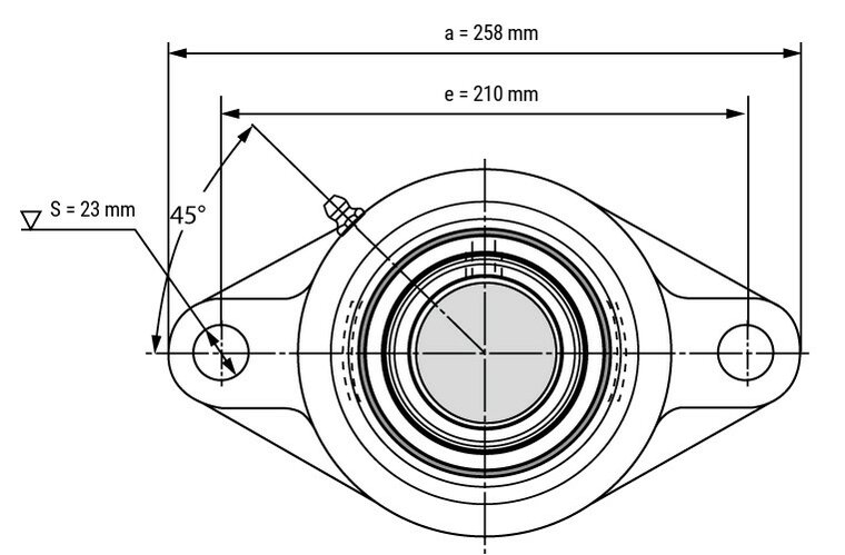 SS UCFL 213 - IBB rvs flenslagerblok 65 mm