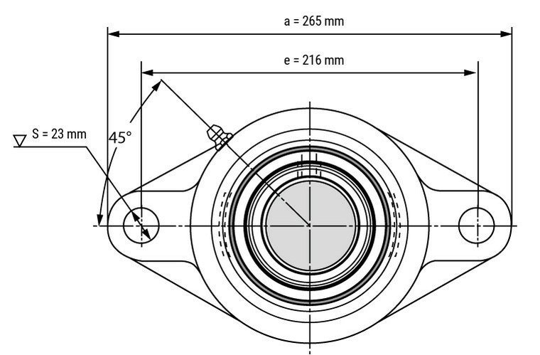 SS UCFL 214 - IBB rvs flenslagerblok 70 mm