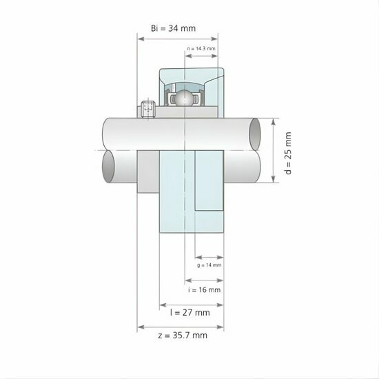 UCFA 205 afmetingen tekening doorsnede