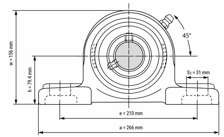 UCP 214 afmetingen tekening vooraanzicht