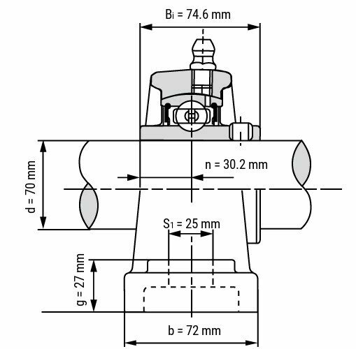 UCP 214 afmetingen tekening doorsnede