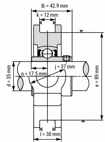 UCT 207 afmetingen tekening doorsnede