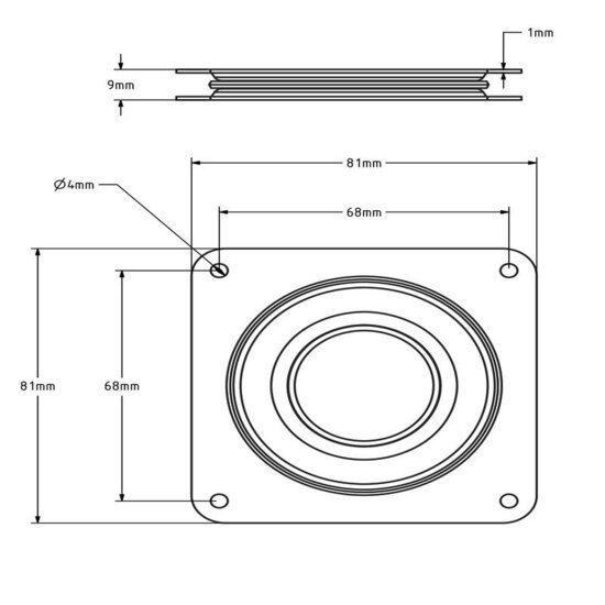 Draaikranslager 81x81 mm - 80 kg