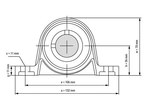 UP 006 - IBB staand lagerblok 30 mm met excenterring