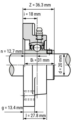 SS UCFPL 204 - IBB rvs zwart kunststof flenslager 20 mm