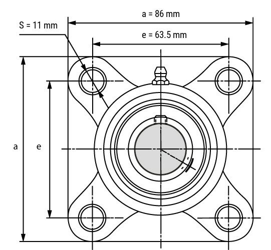 SS UCFPL 204 - IBB rvs zwart kunststof flenslager 20 mm