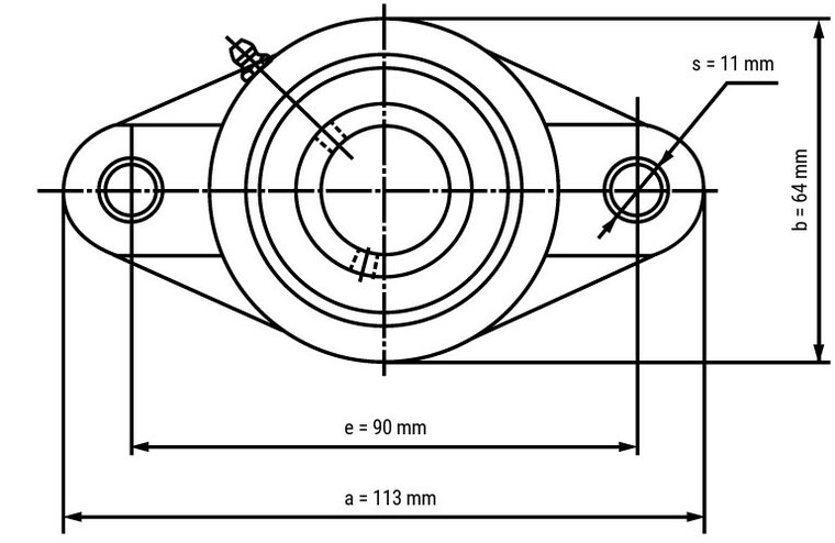 SS UCFLPL 204 - IBB rvs wit kunststof lagerblok 20 mm