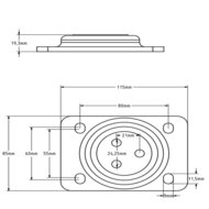 Draaikranslager 105x80 mm -  250 kg