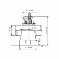 UCPA 205 - IBB staand lagerblok 25 mm