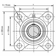 UCF 215 - IBB vierkant lagerblok 75 mm