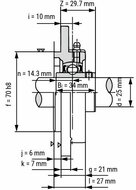 UCFC 205 afmetingen tekening doorsnede