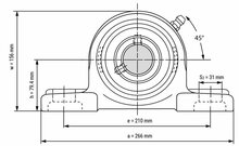 UCP 214 afmetingen tekening vooraanzicht