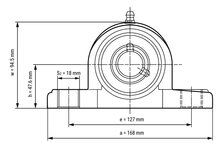 SS UCPPL 207 - IBB rvs zwart kunststof lagerblok 35 mm